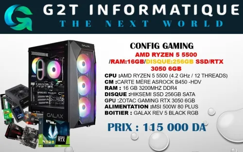 CONFIG GAMING : RZYEN 5 5500/16GB/RTX 3050