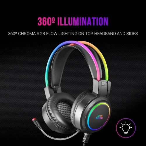 CASQUE MARS GAMING MHRGB BLACK