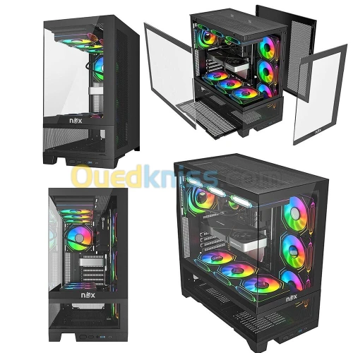 BOITIER NOX INFINITY FLOW BLACK 7 FAN 12mm ARGB