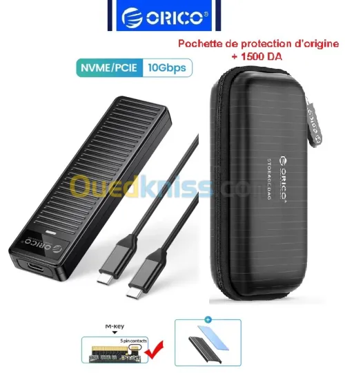 Boîtier / Rack Externe ORICO USB C Pour Disque SSD M.2 NVME PCI-Express