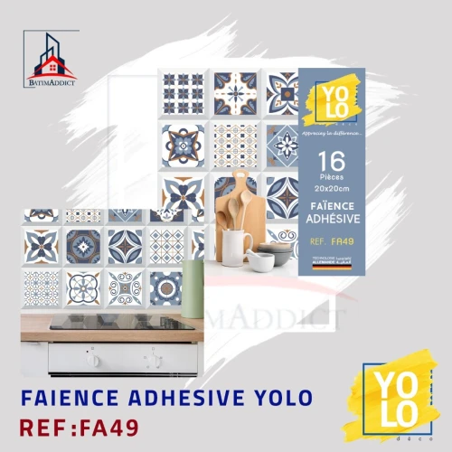 FAÏENCE ADHÉSIVE YOLO DECO  16P 20X20 CM-FA49