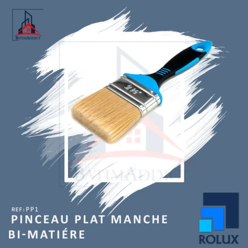 PINCEAU PLAT MANCHE BI-MATIÈRE ROLUX 