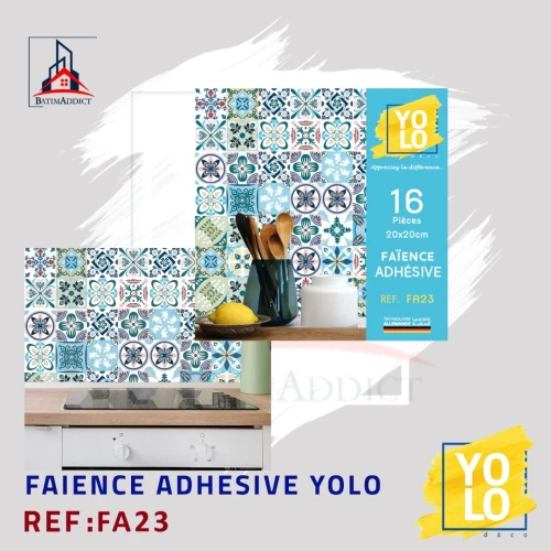 FAÏENCE ADHÉSIVE YOLO DECO  16P 20X20 CM-FA23