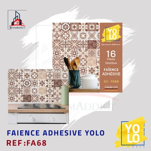 FAÏENCE ADHÉSIVE YOLO DECO  16P 20X20 CM-FA68