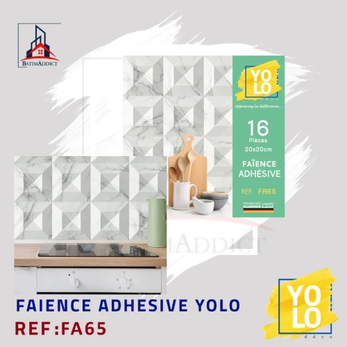 FAÏENCE ADHÉSIVE YOLO DECO  16P 20X20 CM-FA65