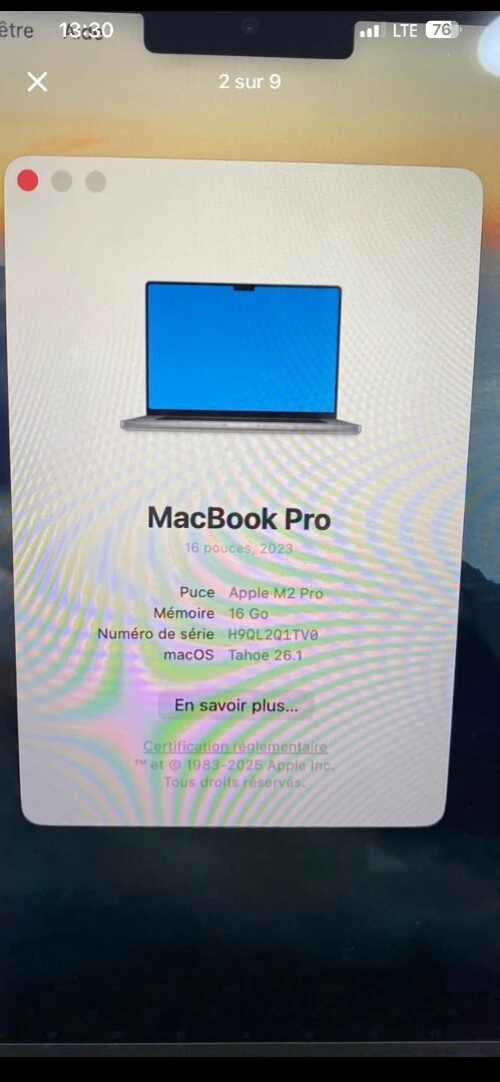 MacBook pro m2 16 pouces
