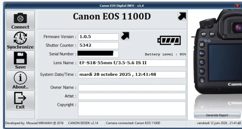 Canon 1100D etat excellent