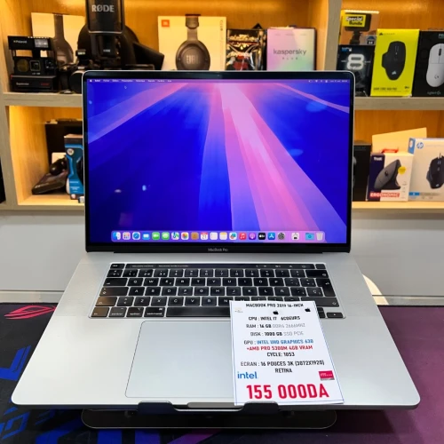 MACBOOK PRO 2019 TB 16 POUCES I7 16GB RAM 512GB SSD AMD RADEON PRO 5300M 4GB VRAM 