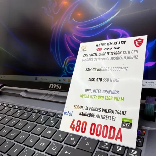 MSI VECTOR 16 HX A13V i9 13980HX 32GB RAM1TB SSD  RTX 4080 12GBVRAM 16" 144HZ