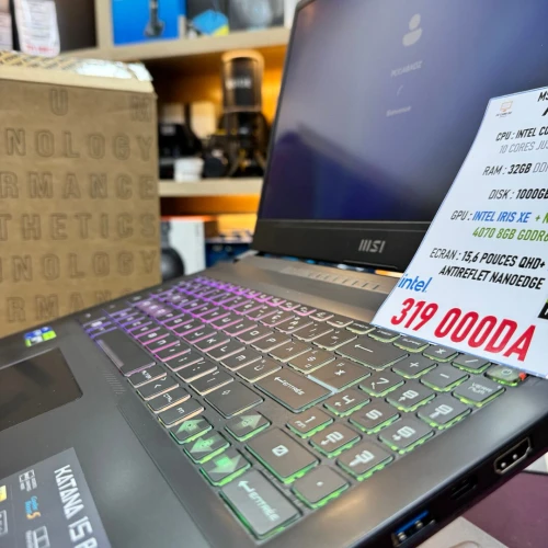 MSI KATANA 15 I7 13620H NVIDIA RTX 4070 32GB RAM 1TB SSD ECRAN QHD 165HZ