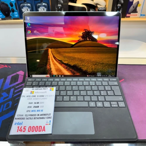 MICROSOFT SURFACE PRO 9 I5 12TH GEN 16GB RAM 256GB SSD AVEC CLAVIER ETAT NEUF 