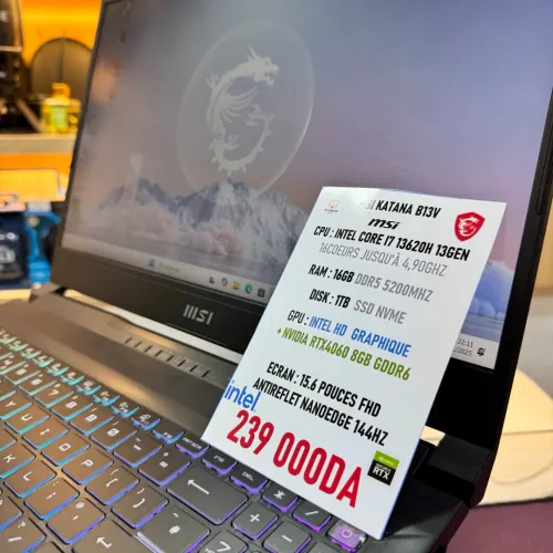 MSI KATANA B13V I7 13620H NVIDIA RTX 4060 16GB RAM 1TB SSD ECRAN FHD 144HZ