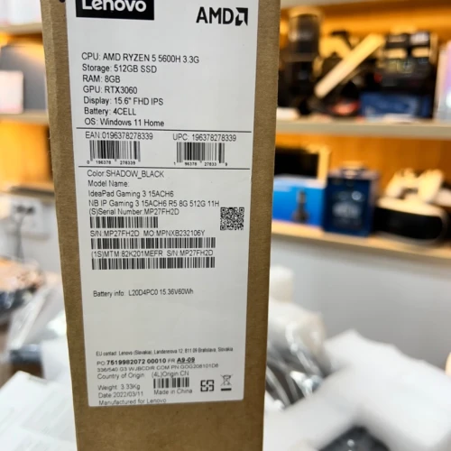 LENOVO IDEAPAD 3 GAMING RYZEN 5 5600H NVIDIA RTX 3060 16GB RAM 512GB SSD 