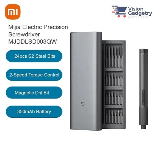 Xiaomi-Kit tournevis électrique embout acier boîte entièrement métal 2 vitesses 24 pièces Mijia