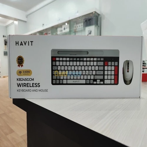 KIT CLAVIER PLUS SOURIS BLUETOOTH MARQUE HAVIT KB245GCM