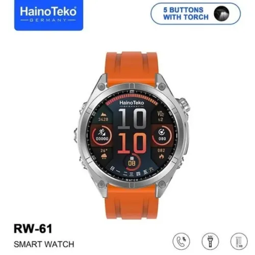 Smartwatch Haino Teko RW-61 avec écran AMOLED lampe de poche intégrée et 3 paires ساعة ذكية أصلية