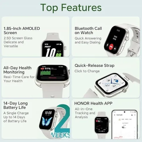 SMART WATCH HONOR CHOICE 2i DE LA MARQUE HUAWEI IP68 Compatible avec Android et Ios AMOLED