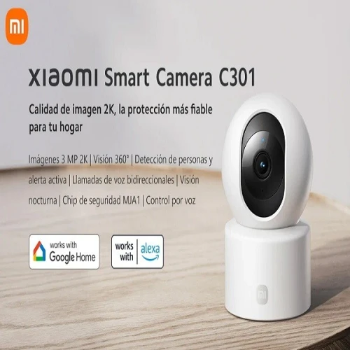 Camera C301 Xiaomi Smart Camera Surveillance WiFi 2K  (3MP) 360 Vision Nocturne en Couleur détection de Mouvement avec IA