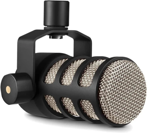 RØDE PodMic Microphone avec support oscillant intégré pour podcasts, streaming, jeux