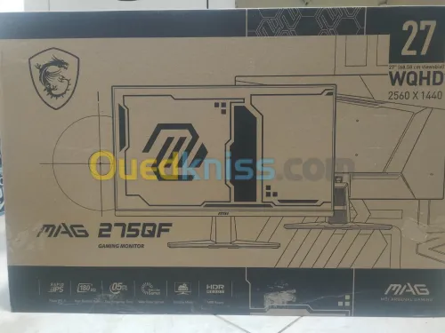 Monitor Ecran Msi Mag 275QF 2K 27" 180hz 0.5ms Rapid ips 1440P WQHD 
