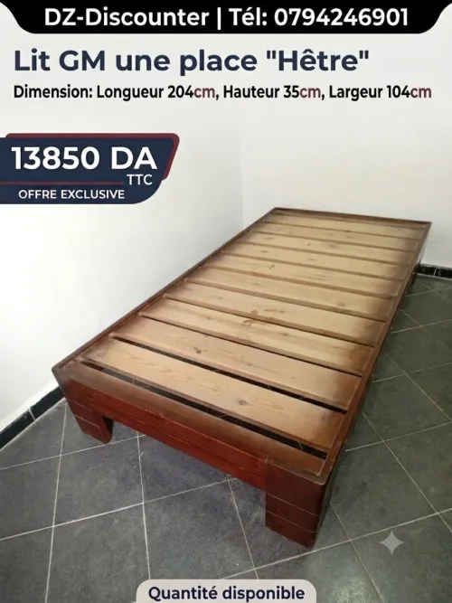 Lit Hêtre une place GM