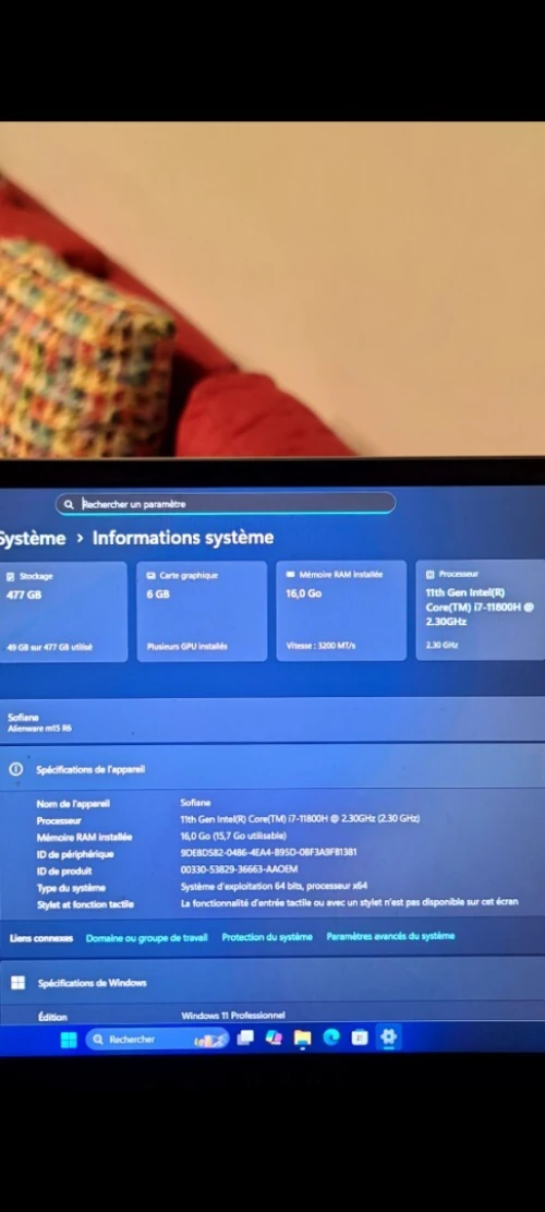Alienware m15 r6 i7 RTX3060