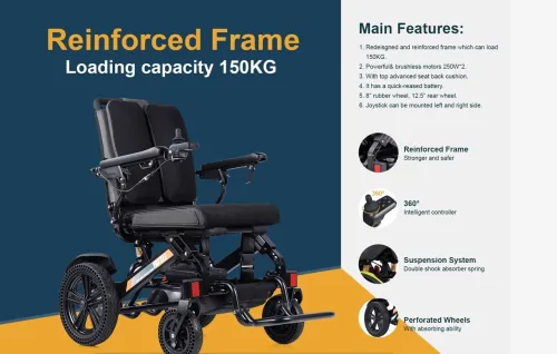 Fauteuil roulant électrique pliable, léger et renforcé  YE100