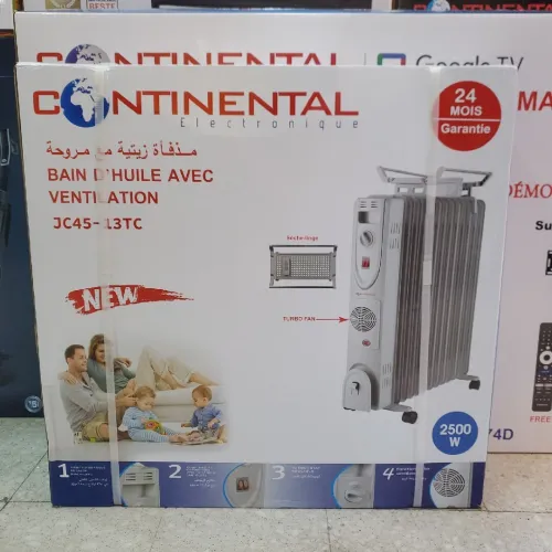 Bain d'huile CONTINENTAL ventilé 13C 2500W مدفئة زيتية مع مروحة