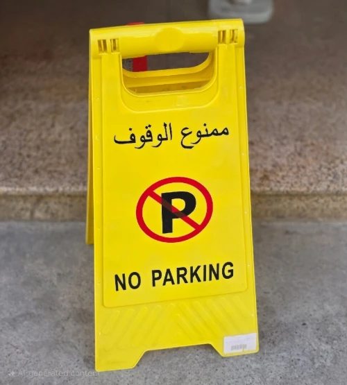 لافتة تحذيرية "ممنوع الوقوف  NO PARKING قابلة للطي