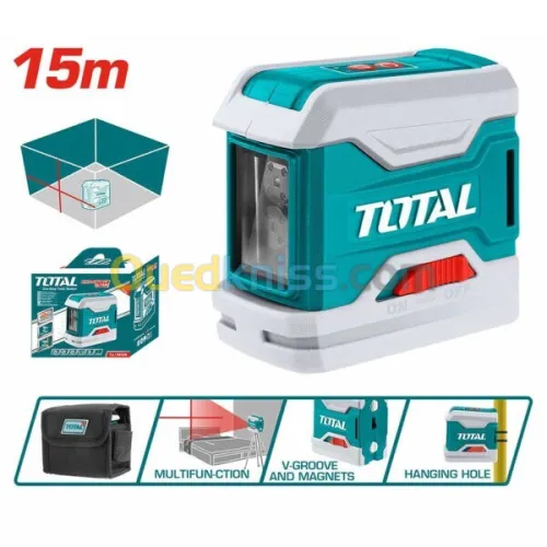 TOTAL Balance laser 15 mètres deux lignes TLL156506  مقياس ليزر بخطين أصلي