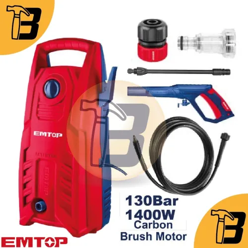 Nettoyeur haut pression EMTOP 130bar/1400w avec mousse 