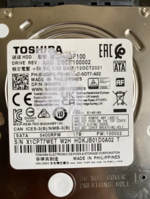 Disque dur HDD Toshiba 1TB
