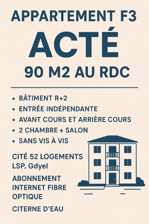 Vente Appartement F3 Oran Gdyel