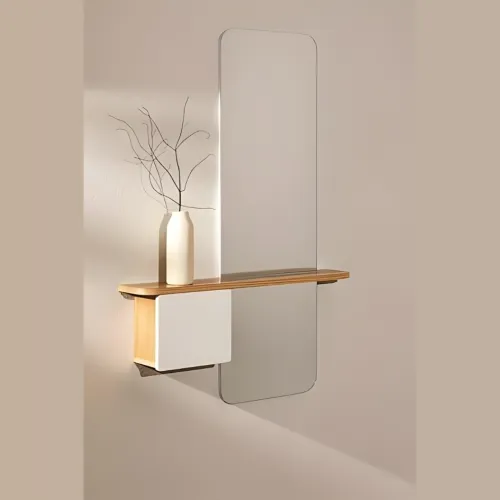 Console d'entrée 80x120 cm en MDF avec miroir