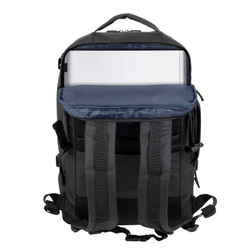 RIVACASE 8465 black Coated ECO Travel Laptop Backpack 17.3
