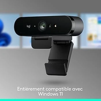 Logitech Brio Webcam 4K, Appel vidéo Ultra 4K HD,