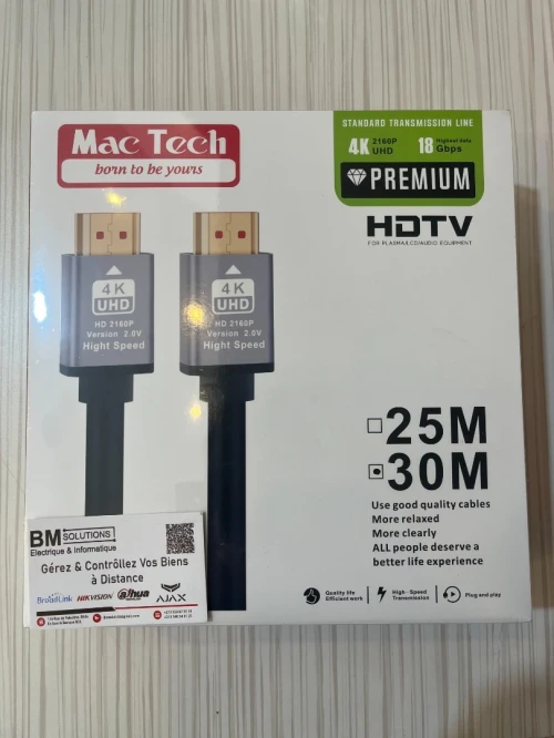 Cable HDMI 1.8/3/5/10/15/20/25/30 mètre