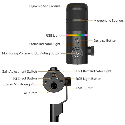 Pack Microphone Sans-Fil COMICA EJOY D10 PRO COMBO