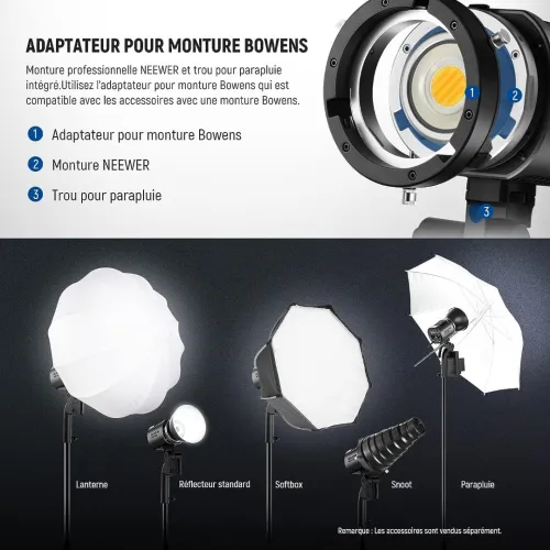 Lumiére Continue COB NEEWER MS60B (65W / Bi-Color)