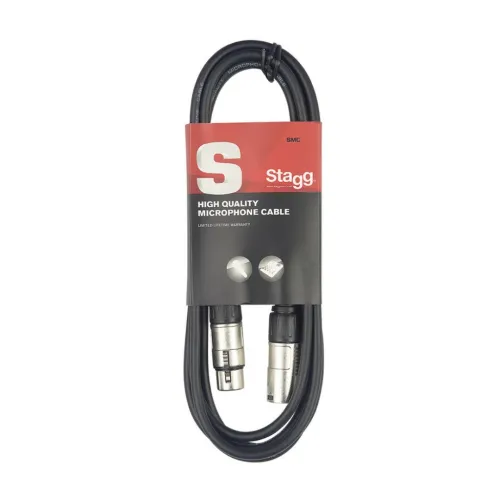 Stagg Câble Microphone XLR - XLR de Haute Qualité - Noir