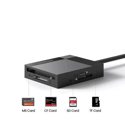 Lecteur Carte Mémoire UGREEN USB 3.0 4-in-1 MULTIFUNCTION (30231) (1m)