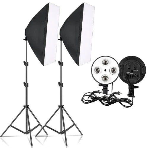 Kit Éclairage SOFTBOX 4 LAMPE AVEC 8 LAMPES 20W