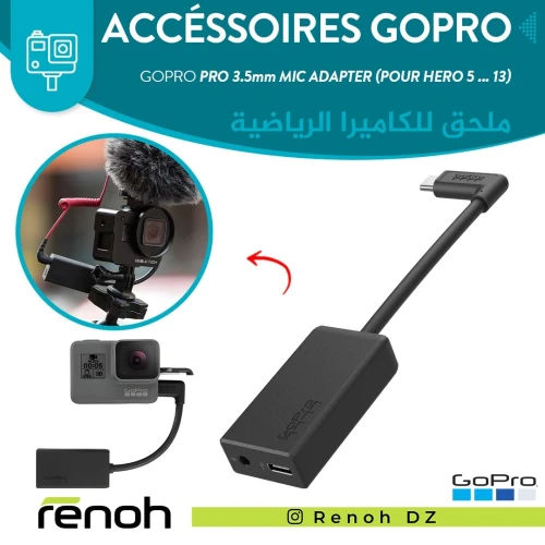 Accéssoires GoPro GOPRO PRO 3.5mm MIC ADAPTER ( Pour GoPro HERO 5 à 13 Black / HERO 5 Session )