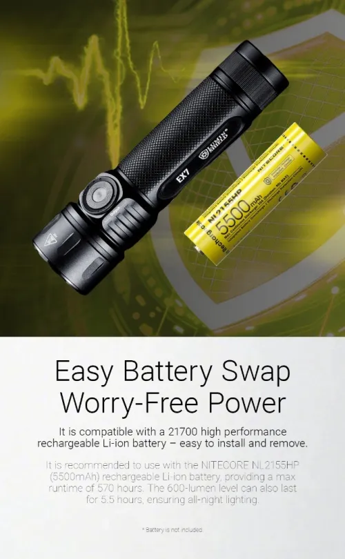 NITECORE LAMPE EX7 6000 LUMENS RECHARGEABLE 