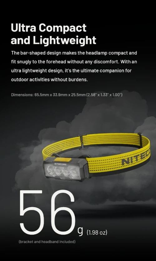 NITECORE LAMPE FRONTALE NU27 - 600 LUMENS RECHARGEABLE