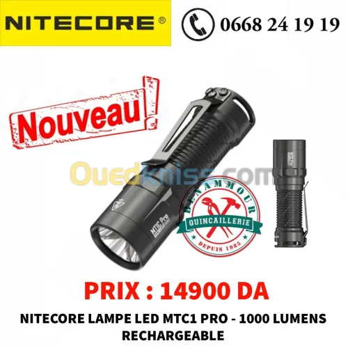 NITECORE lampe led MT1C PRO - 1000 LUMENS