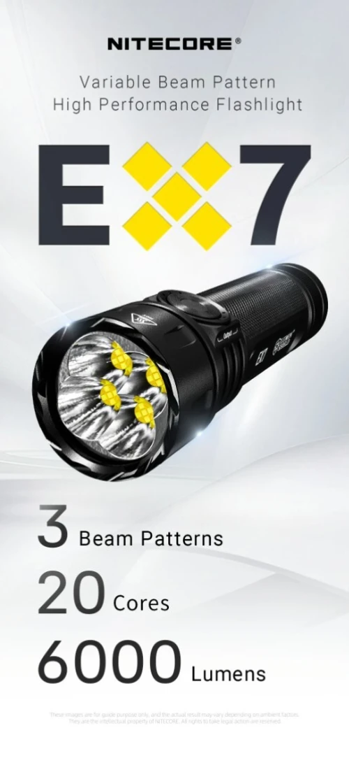 NITECORE LAMPE EX7 6000 LUMENS RECHARGEABLE 