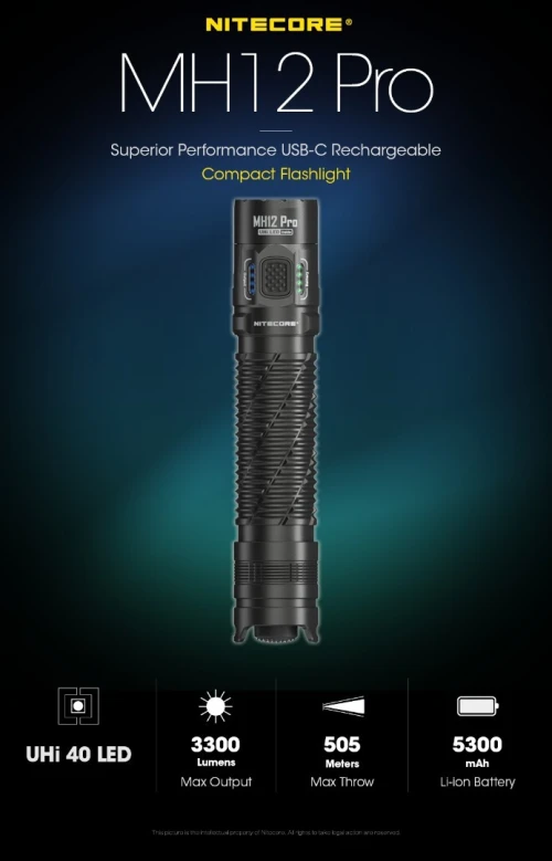 NITECORE LAMPE MH12 PRO 3300 LUMENS RECHARGEABLE 