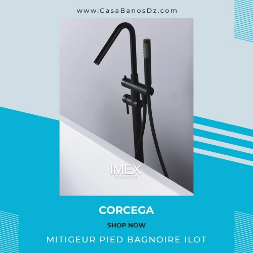 Mitigeur Pied Baignoire Ilot CORCEGA Noir IMEX