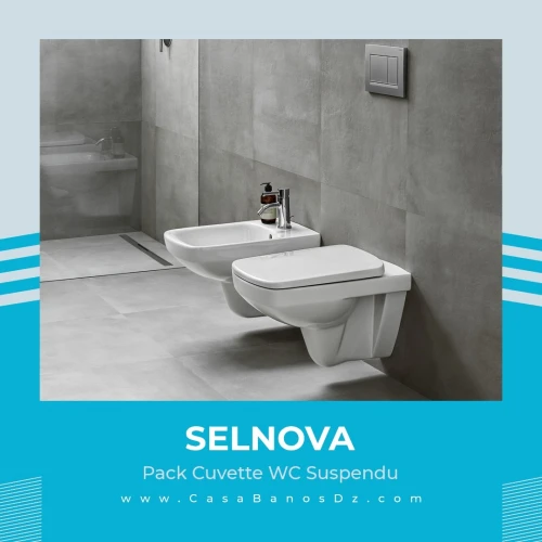 Pack Cuvette WC Suspendue SELNOVA GEBERIT Rimfree